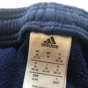 Adidas Navy Blue Sweatpants with white stripe